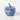 Vintage Blue + White Ceramic Apple Lidded Bowl