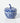 Vintage Blue White Apple Porcelain Lidded Floral Trinket Bowl 4”
