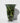 Vintage Handblown Green Black Yellow Art Glass Vase Swirl Pattern Tulip Top