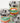 Vintage Multi-color Banded Glass Canister Set with Metal Lids Set of 3