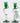Antique Art Nouveau Emerald Green Leaf Glass Candlestick Holder Set of 2