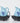 Vintage Ceramic Wall Pocket Vases Cottagecore Blue Black w Grape Motif Set Of 2