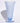 Vintage 1960s Indiana Glass Diamond Point Blue Trumpet Vase MCM Pressed Glass 8"