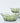 Rare Vintage 1950s Anchor Hocking Avocado Green Chip & Dip Set w Gold Bracket