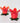 Vintage Art Glass Tulip Votive Candle Holders Pair Red Green Floral Shaped MCM
