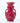 Small Red Vase with Floral Engraving