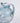 VTG 1920s Blue Depression Glass Pumpkin Pitcher Paneled Ribs Scalloped Collar