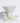 Vintage 1973 Cornucopia Custard Glass Finish Green Accent Pedestal Vase MCM 9"